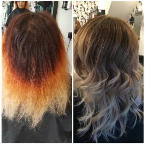 hair colour correction services at amour hair salon in salford