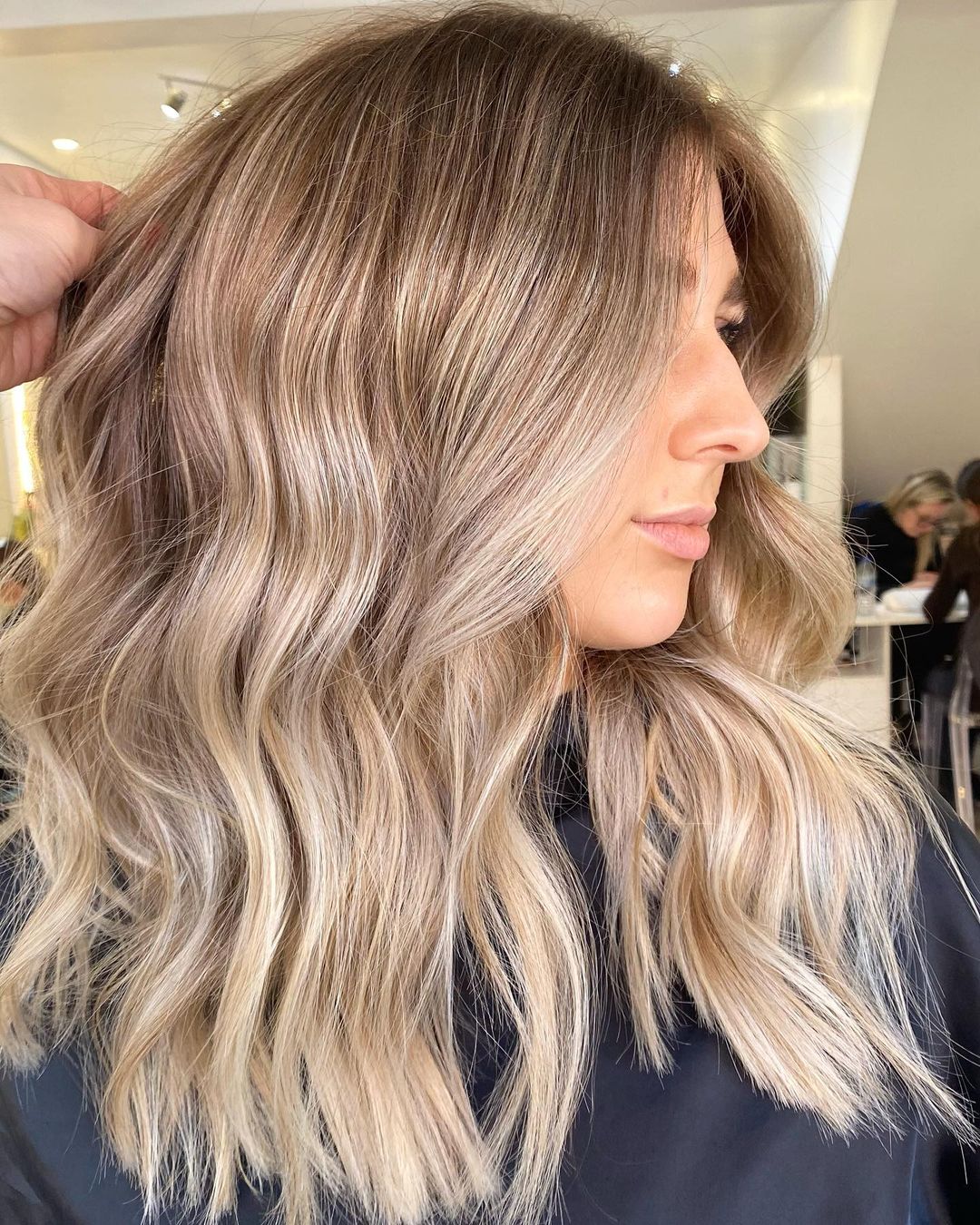 blonde money piece highlights amour salon salford