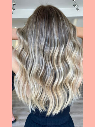 blonde money piece highlights amour salon salford