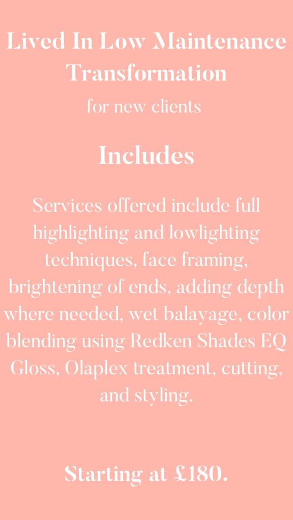 hairdressing services at amour hair salon salford